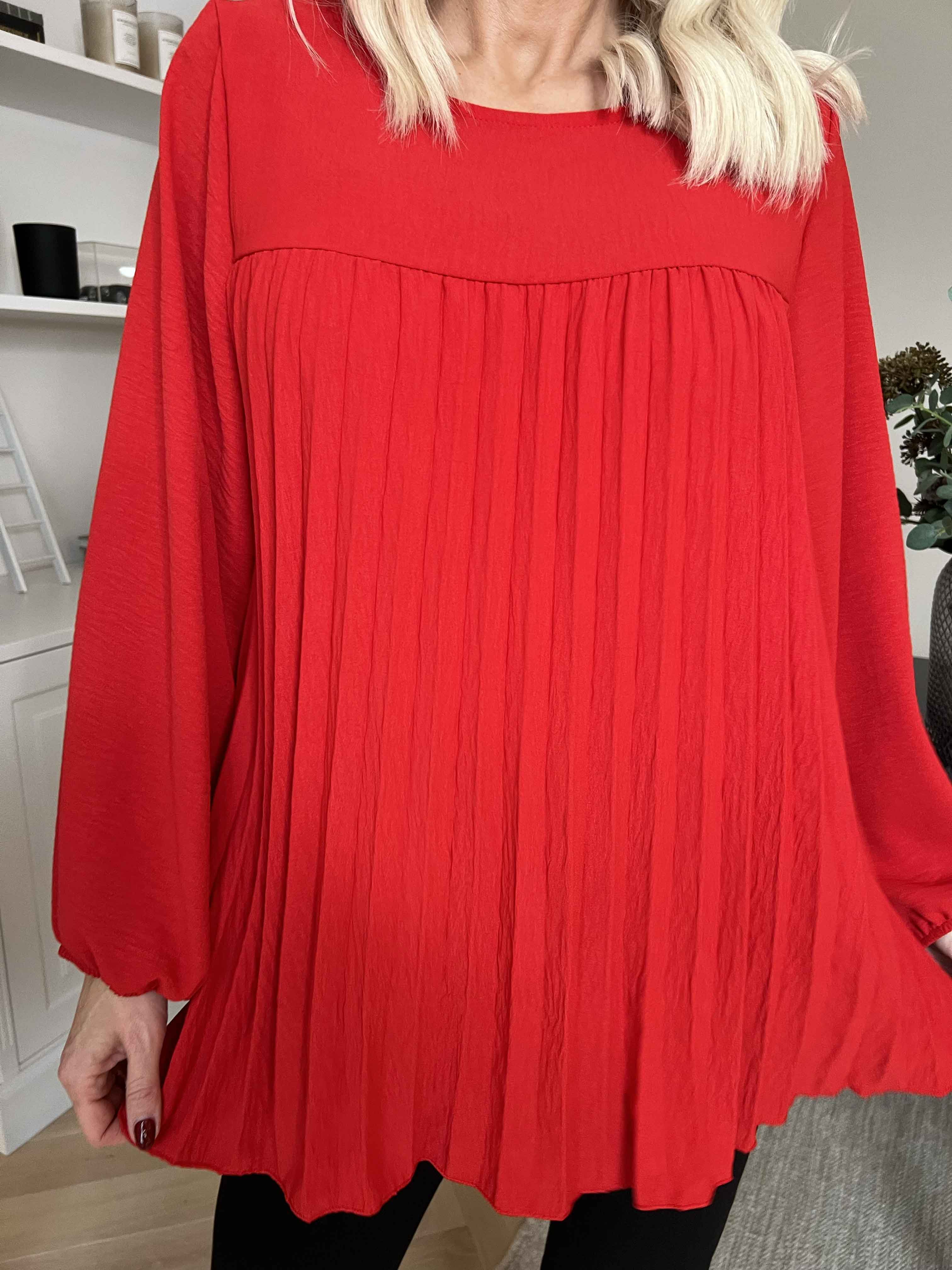 Nancy Shirt L/S - Söt blus med plissering